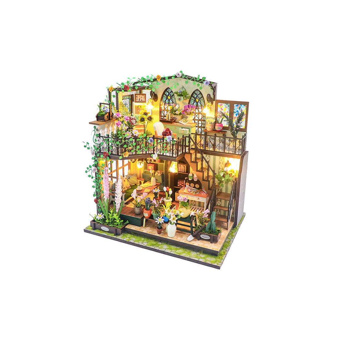 1:24 Double-Decker Darcy Flower House Miniature Architectural Model Kit