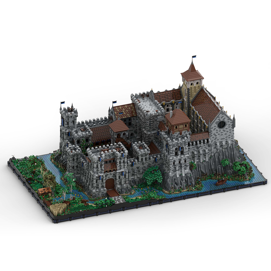 MOC-130522 E1 - Shore and Torture Chamber Building Blocks Set for MOC-131299 Complete Medieval Castle Model (2008PCS)