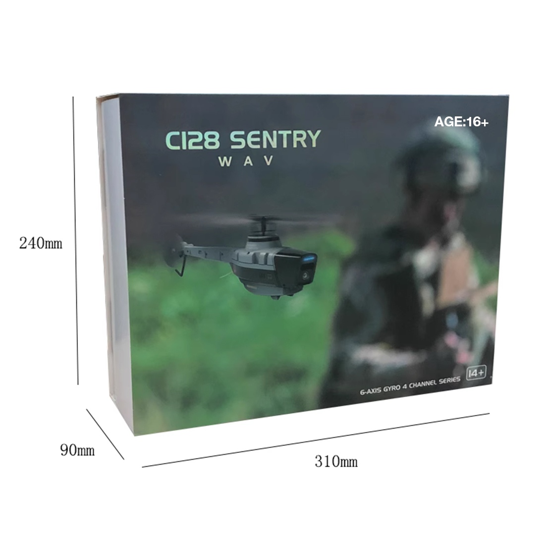 2.4G RC 4CH Black Hornet Aerial Vehicle Reconnaissance Military Aircraft Helicopter Model (RTF)