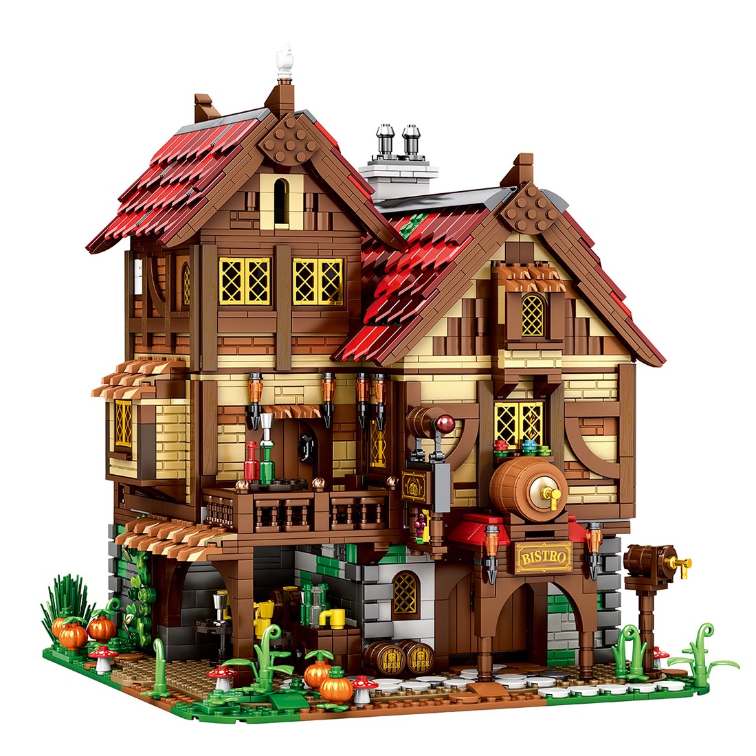 Medieval Wine Shop Model Assembly Toy Building Blocks Set (2831PCS)