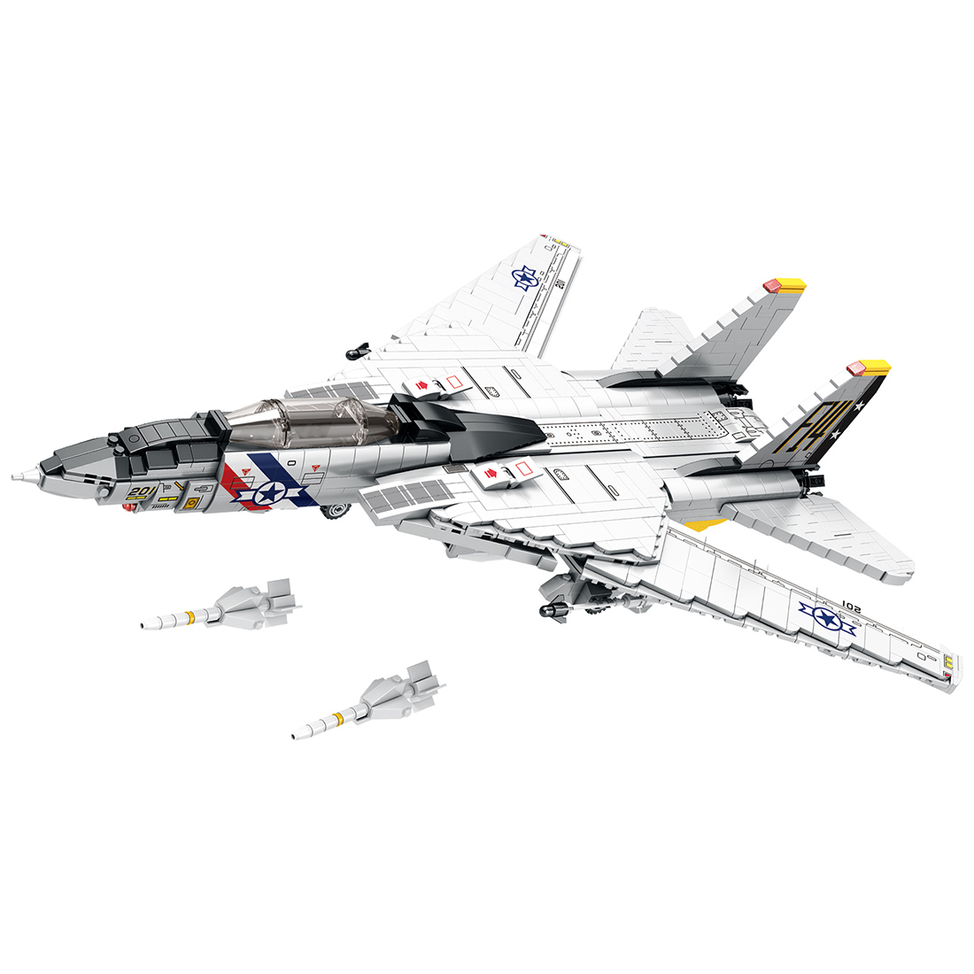 F-14 Tomcat Fighter Jet Military MOC Model Building Blocks Set (1600PCS)
