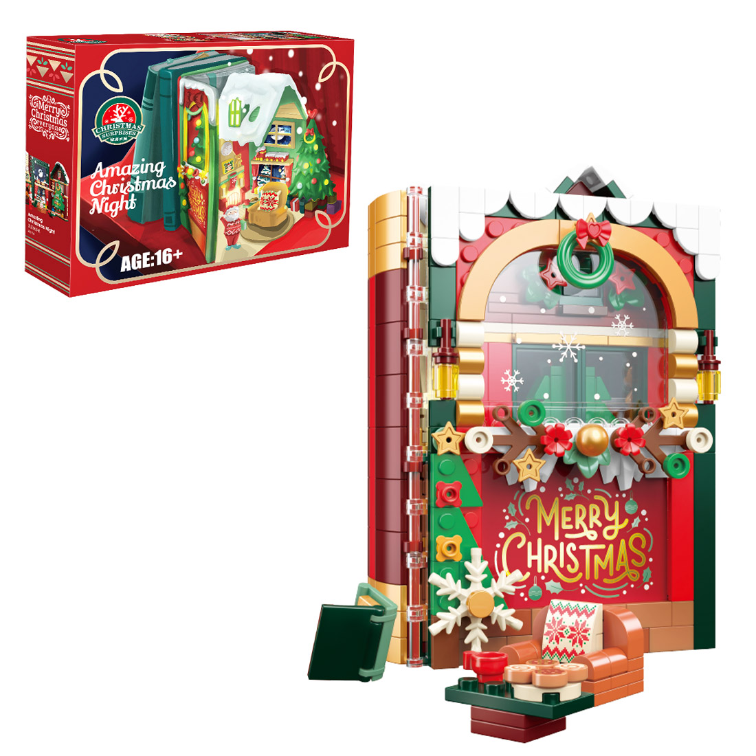 Christmas Magic Night Book DIY Assembly Building Blocks Set (526PCS)