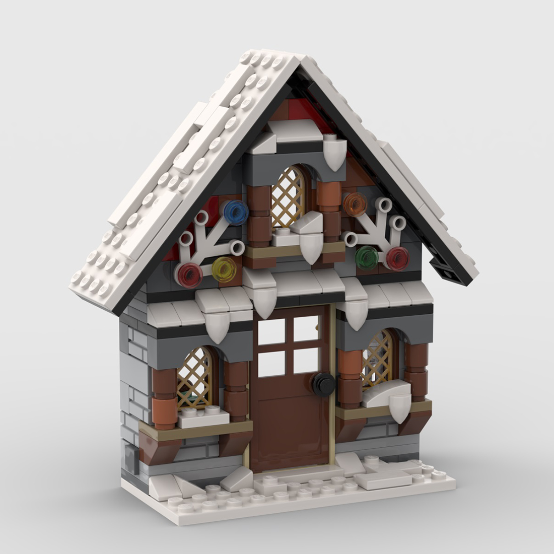 2340 PCS Three Little Winter Houses Bricks Model MOC-58700& MOC-79497 Building Block Set Toys (Licensed and Designed by little_Thomas)