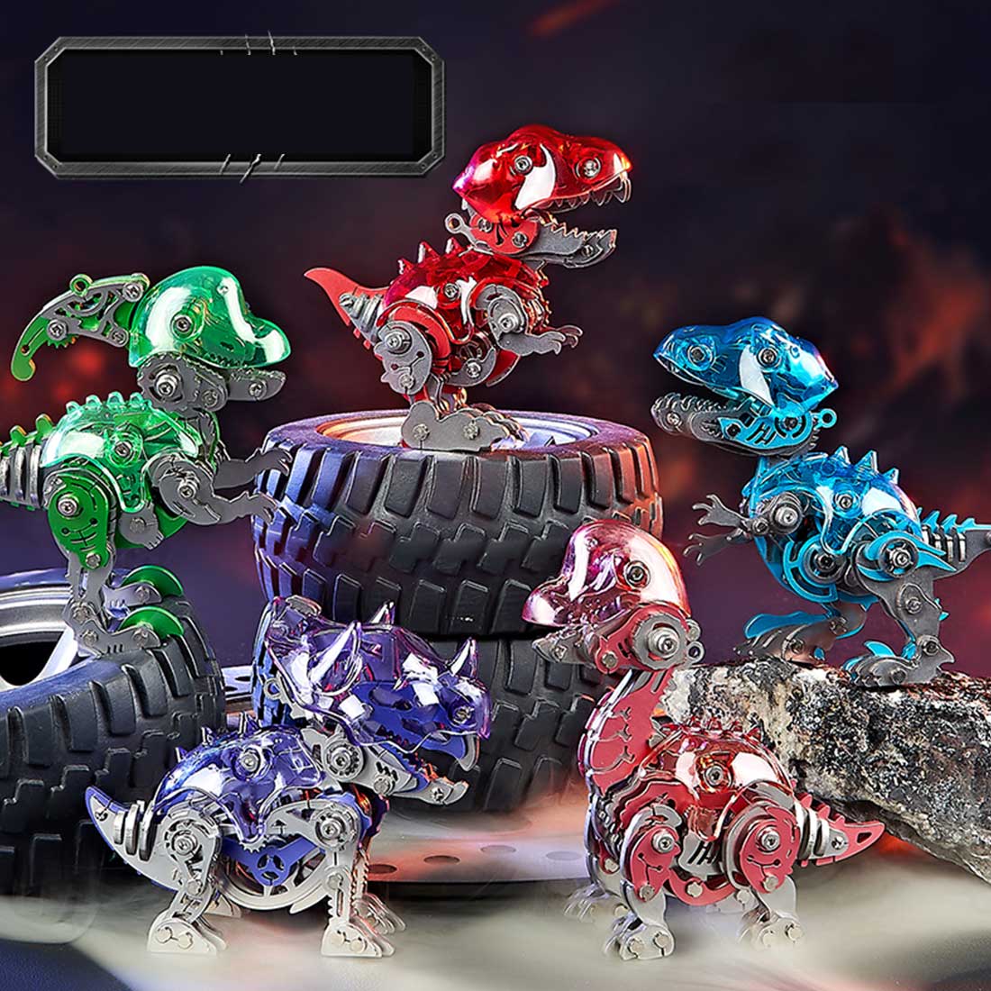 DIY Mechanical Brachiosaurus Q Version Metal Assembly Dinosaur Model (Kit Version/174PCS/Pink)