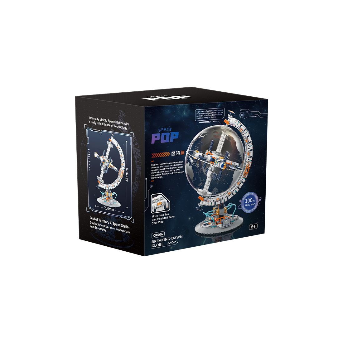 Futuristic Space Station Crystal Clear Globe Building Blocks Set (500+PCS)