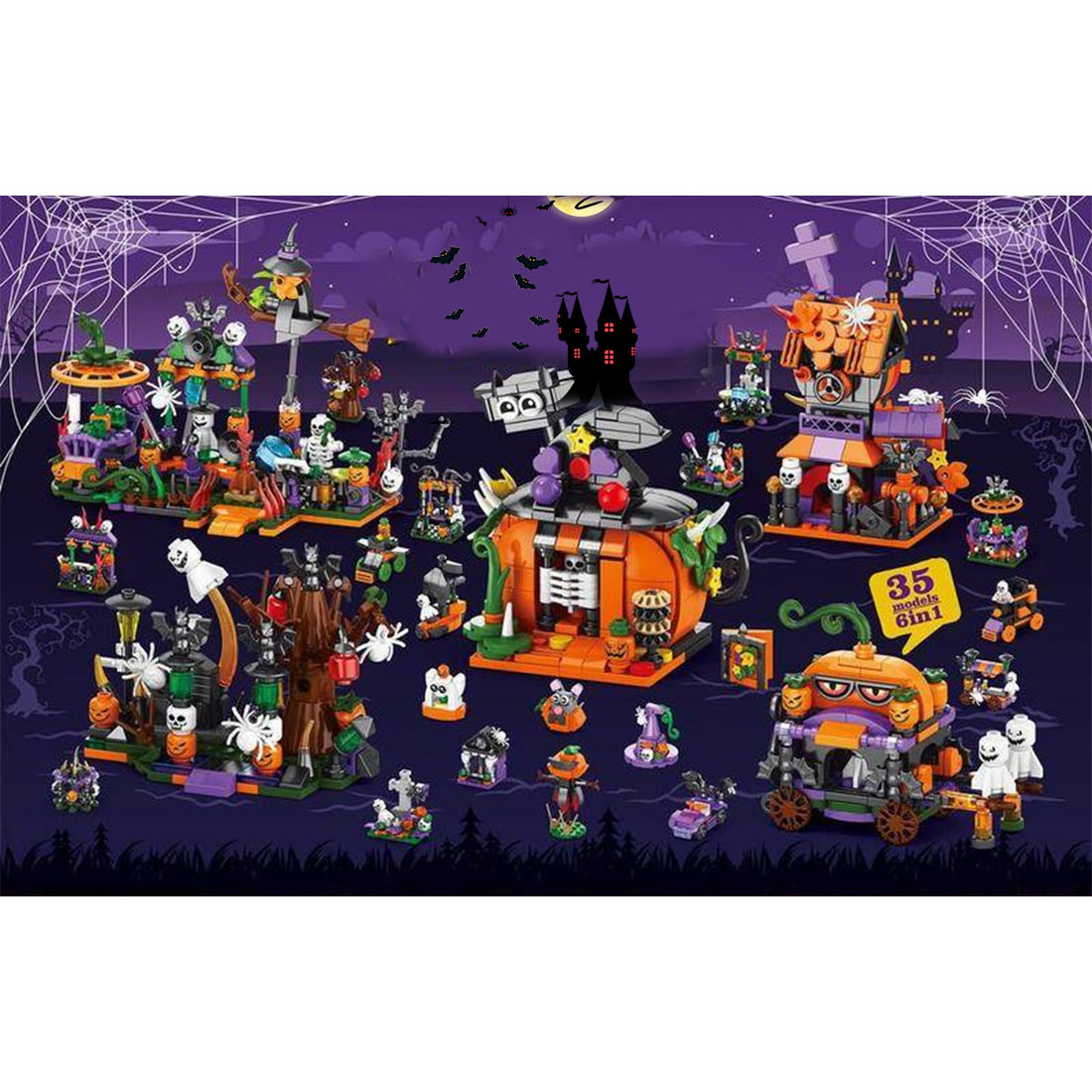 Halloween Calendar Blind Box Assembly Toy Building Blocks Set (1057PCS)