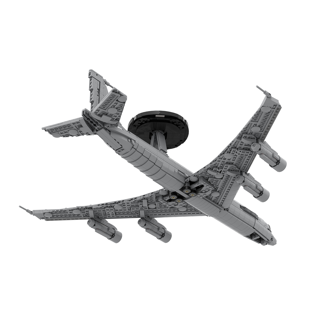 MOC-128557 1/80 E-3 Sentry Large Jet Military Early-warning Aircraft Model Building Blocks Toys Set (1700PCS)