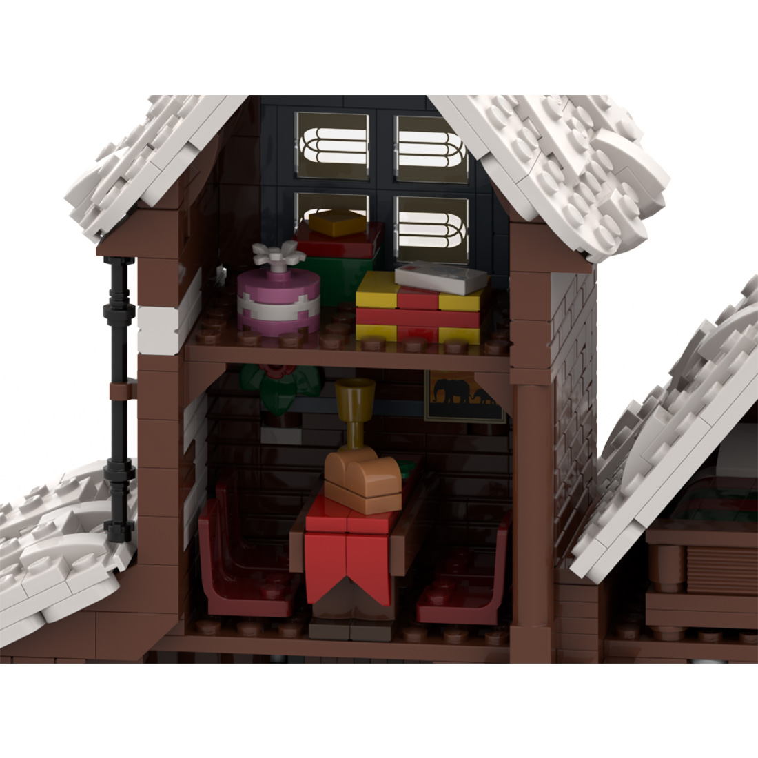 MOC-132309 Christmas Winter Cottage Model Assembly Toy Small Particles Building Blocks Set (1717PCS)