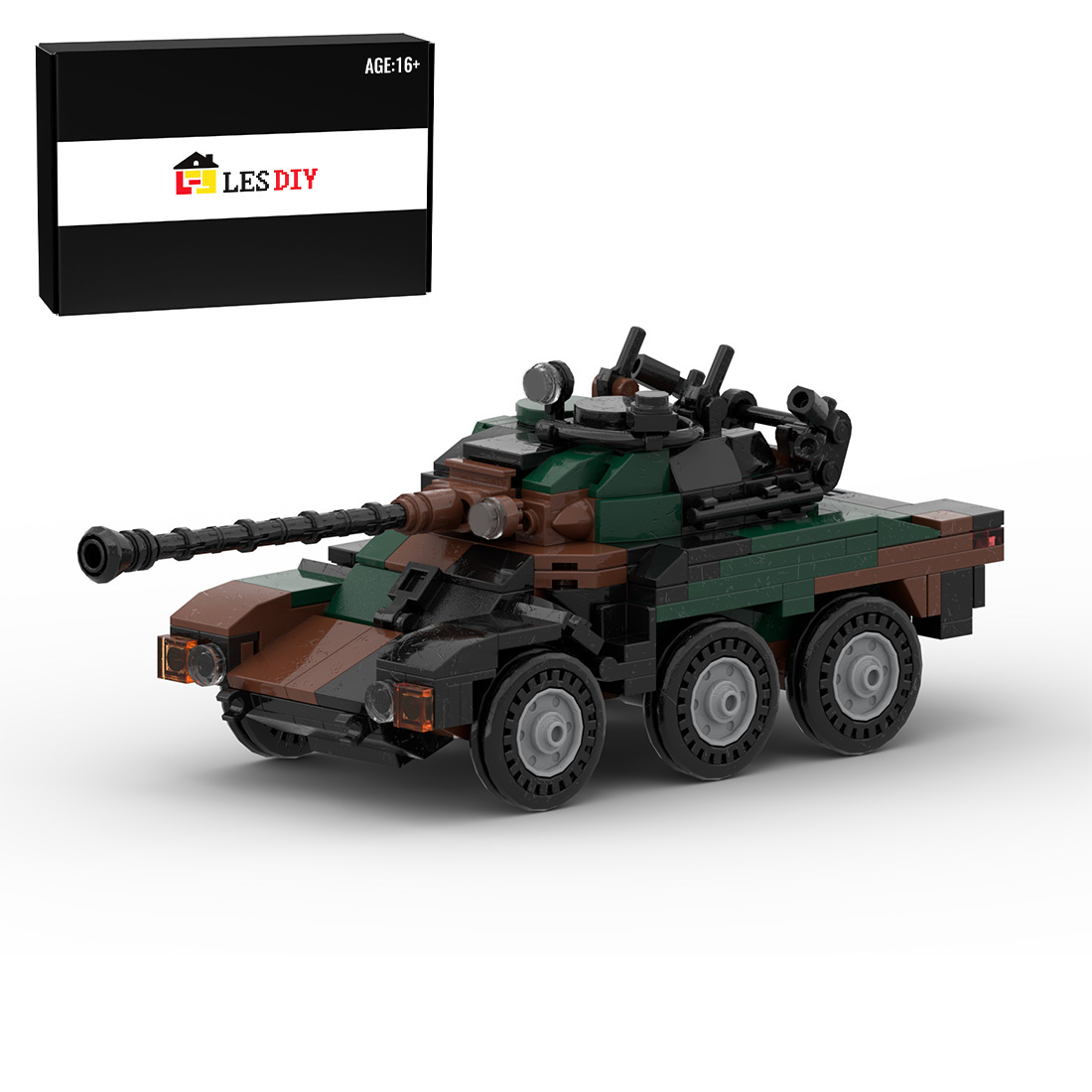 MOC-144601 ERC90 Sagaie Infantry Fighting Vehicle Model Small Particles Building Blocks MOC Set (433PCS)