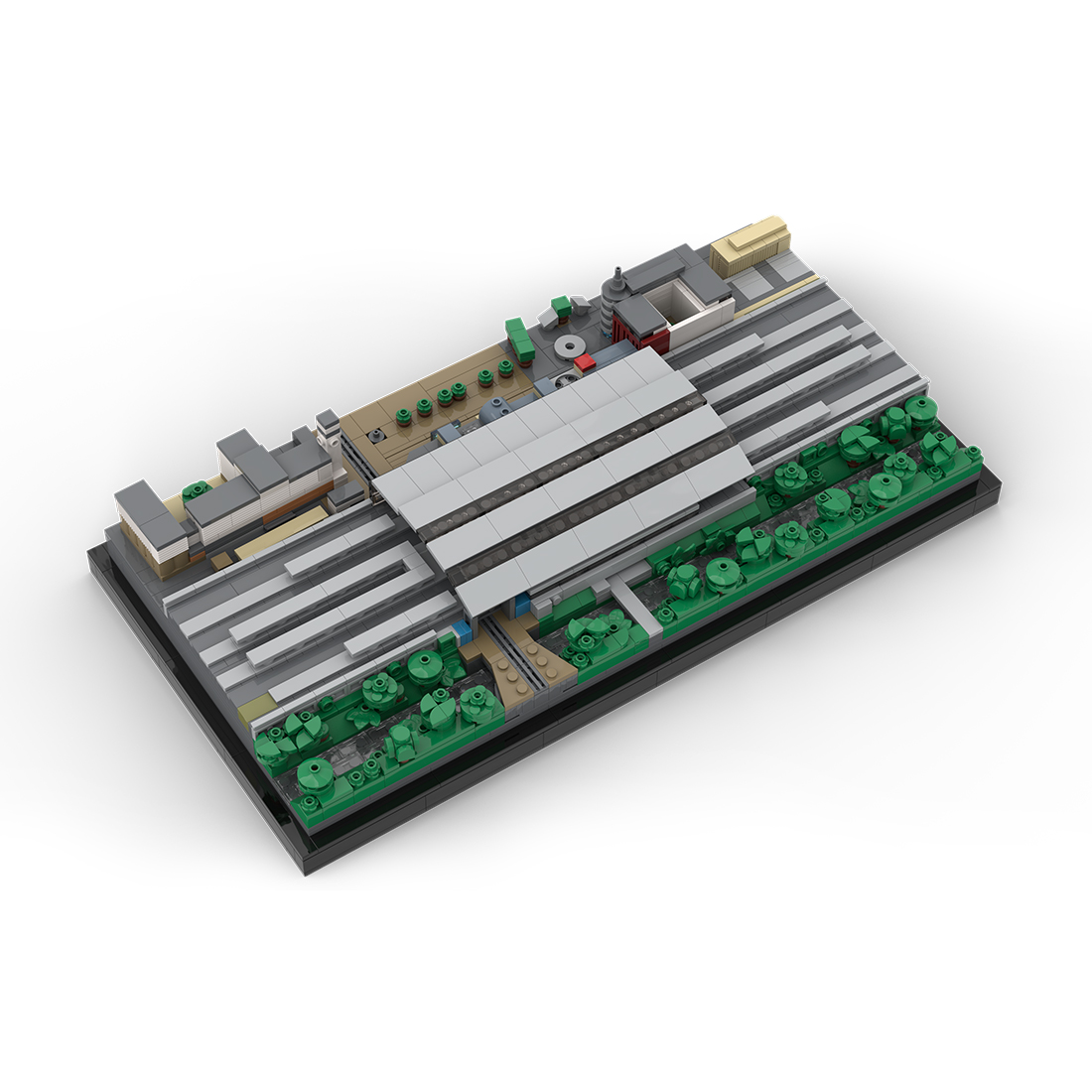 MOC-152705 Erfurt Central Station Germany Street Scene Building Blocks Set (1617PCS)