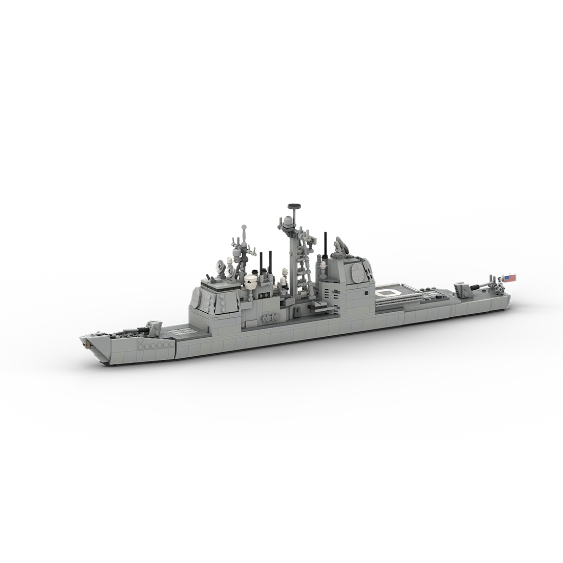 MOC-175975 Ticonderoga--Class Cruiser 1/300 Scale Active US Navy Destroyer Military Assembly Toy Building Blocks Set (1496PCS)