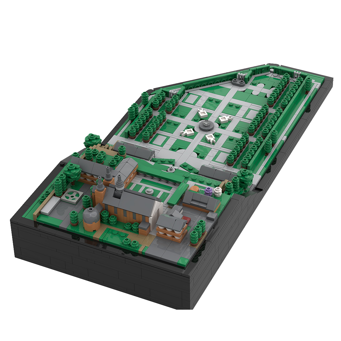 MOC-180195 Germany Monastery in Kamplintford Camp Abbey Architecture DIY Assembly Toy Building Block Set (1581PCS)