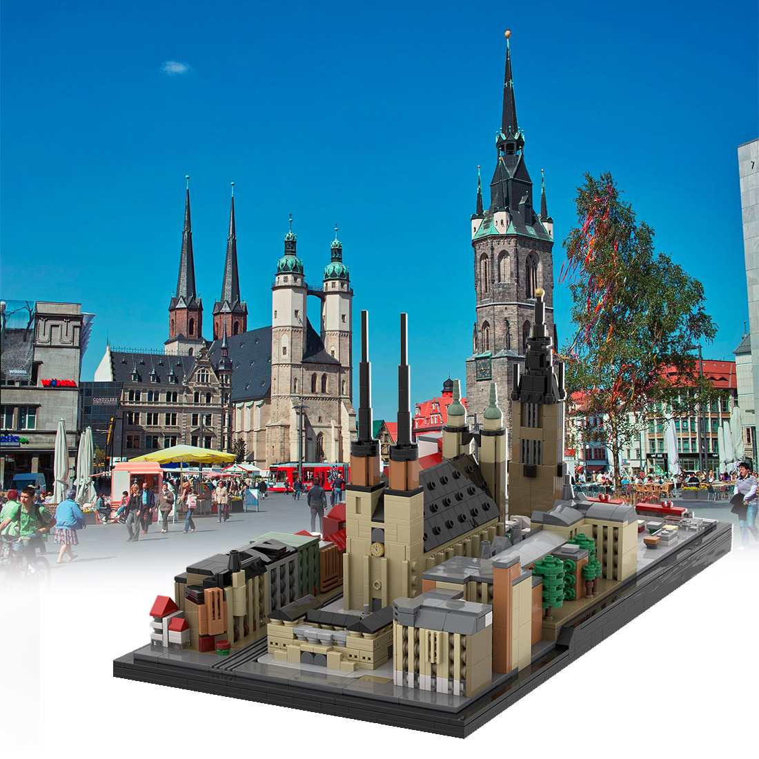 MOC-188589 1/500 Scale Germany City of Five Towers Assembly Building Blocks Set (2689PCS)