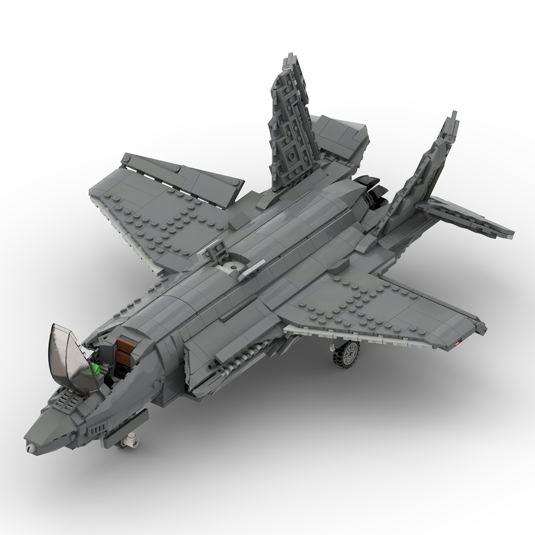 MOC-52862 Lockheed Martin F-35 A Lightning II Model Military Theme Building Blocks Toys Set (1517PCS)