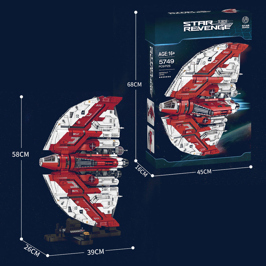 MOC T6 Shuttle Model Assembly Toy Small Particles Building Blocks Set (5749PCS)