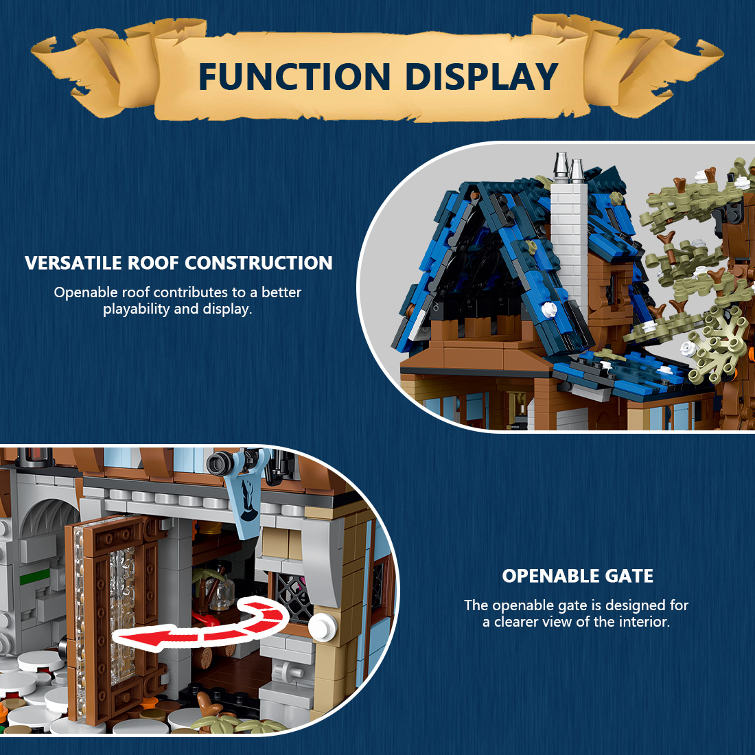 Mocsage Medieval Modular Stree MEDIEVAL MAGICIAN with Lights Building Blocks Set (2095PCS)