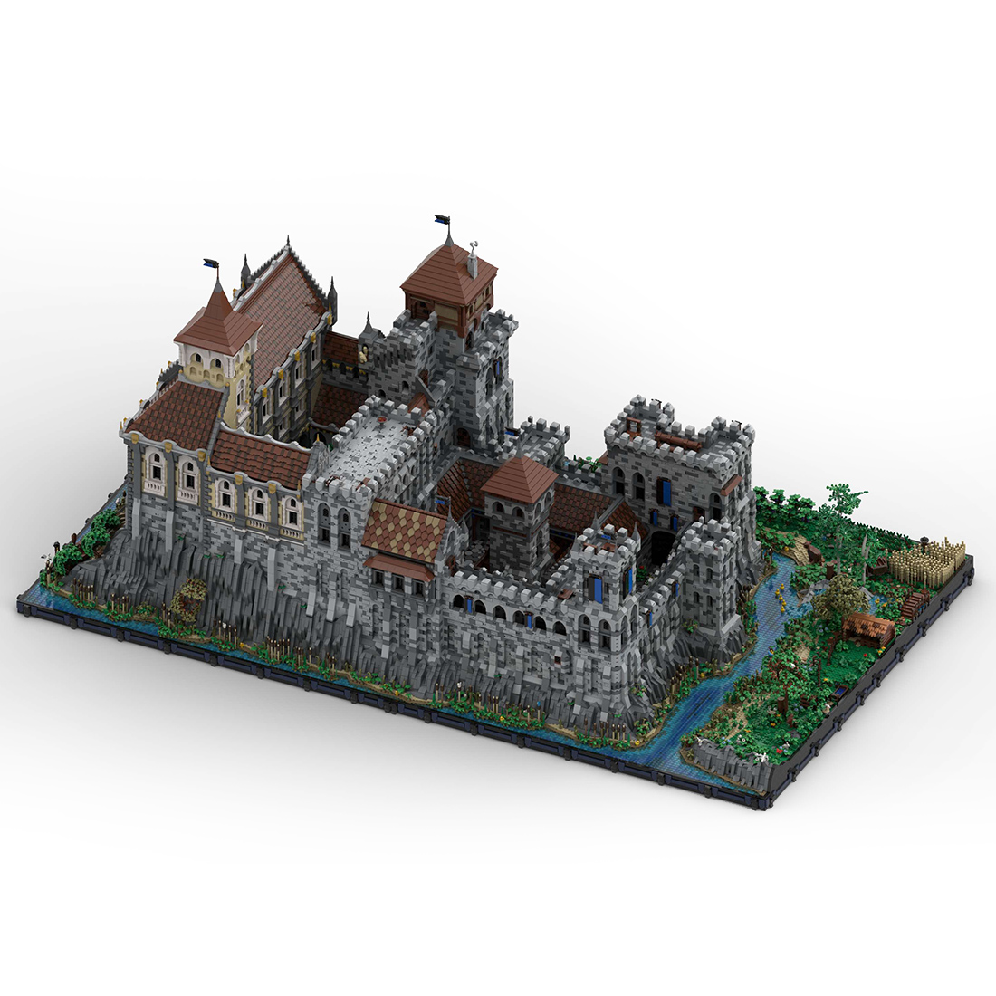 MOC-130522 E1 - Shore and Torture Chamber Building Blocks Set for MOC-131299 Complete Medieval Castle Model (2008PCS)