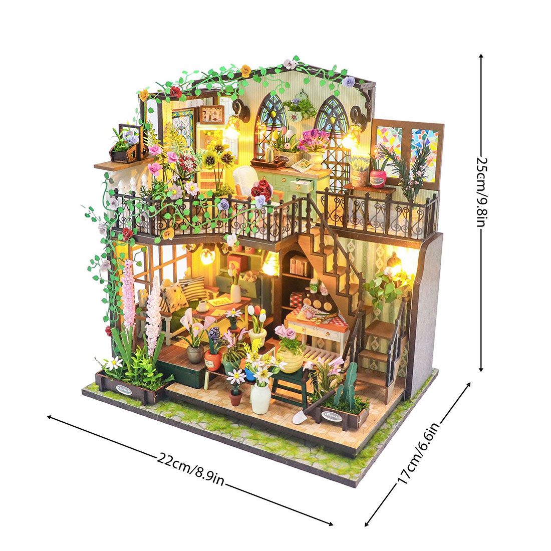1:24 Double-Decker Darcy Flower House Miniature Architectural Model Kit