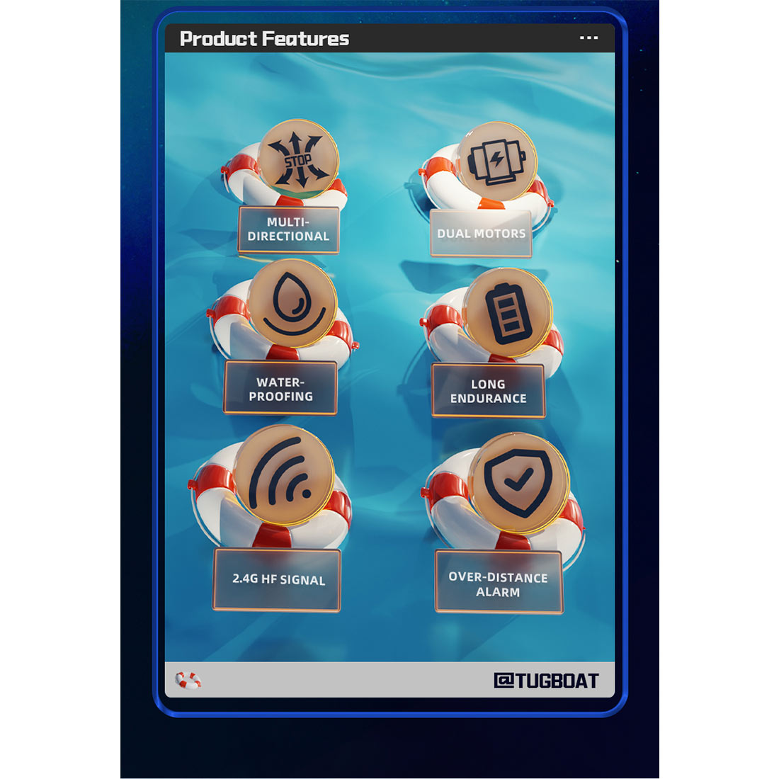 1/72 2.4Ghz RC Electric Tugboat Model (RTR Version/Yellow)