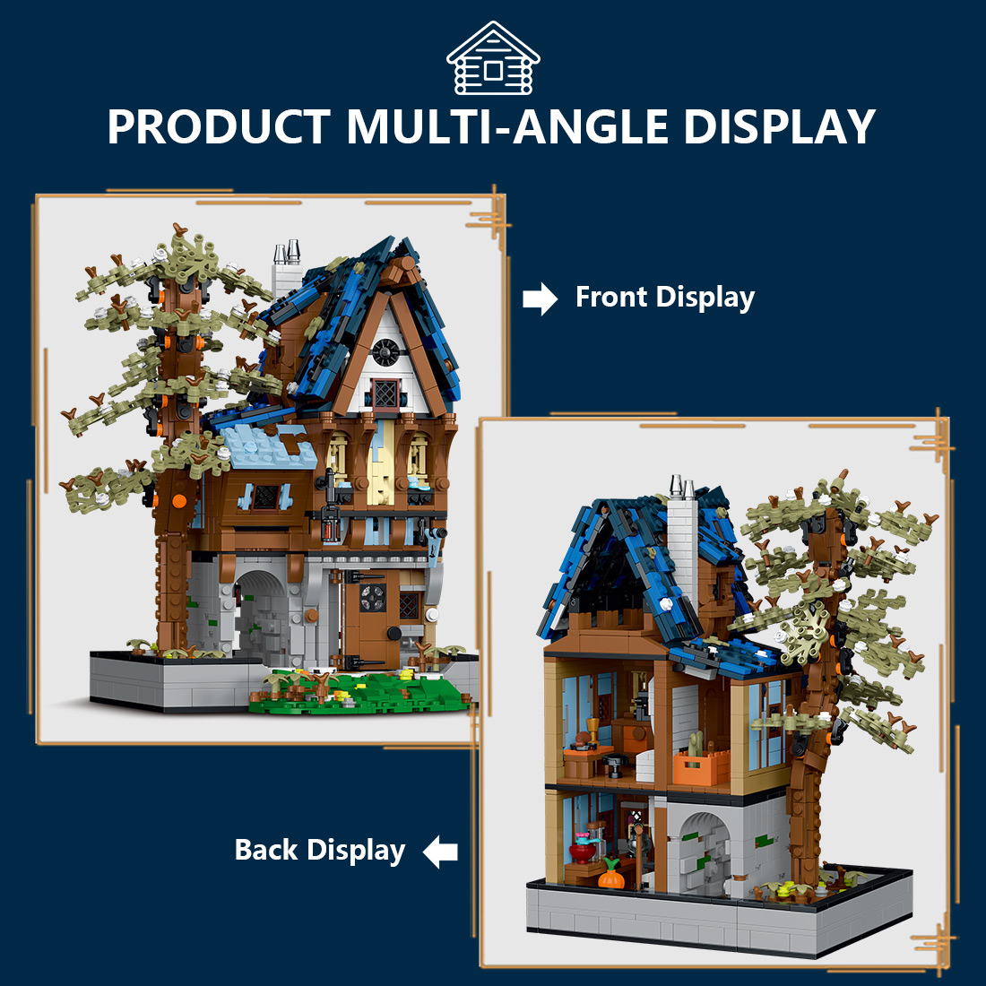 Mocsage Medieval Modular Stree MEDIEVAL MAGICIAN with Lights Building Blocks Set (2095PCS)