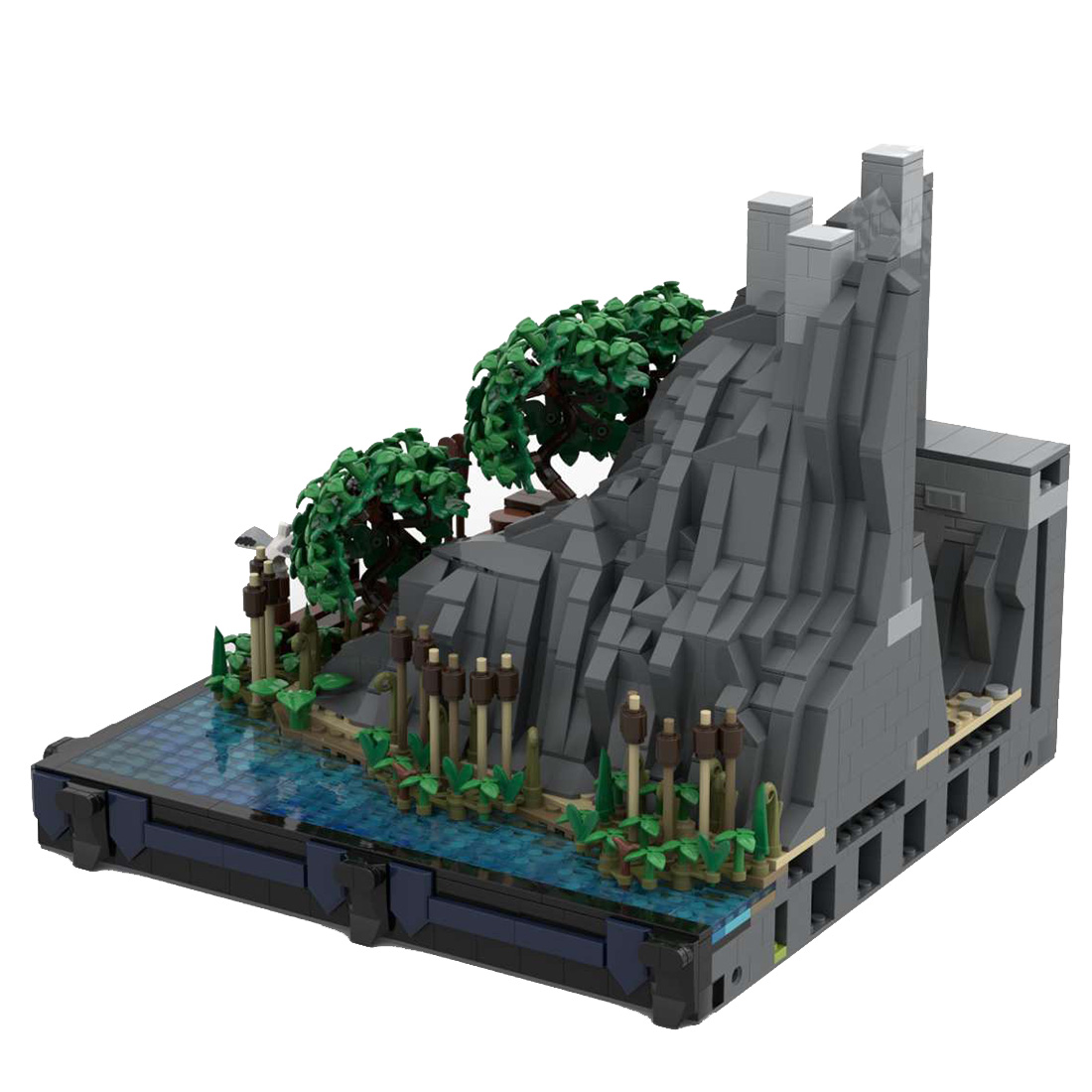MOC-130433 G1 - Shore & Side Entrance Model Super-large Medieval Castle Building Blocks Toys Set for MOC-131299 Complete Medieval Castle (1984PCS)