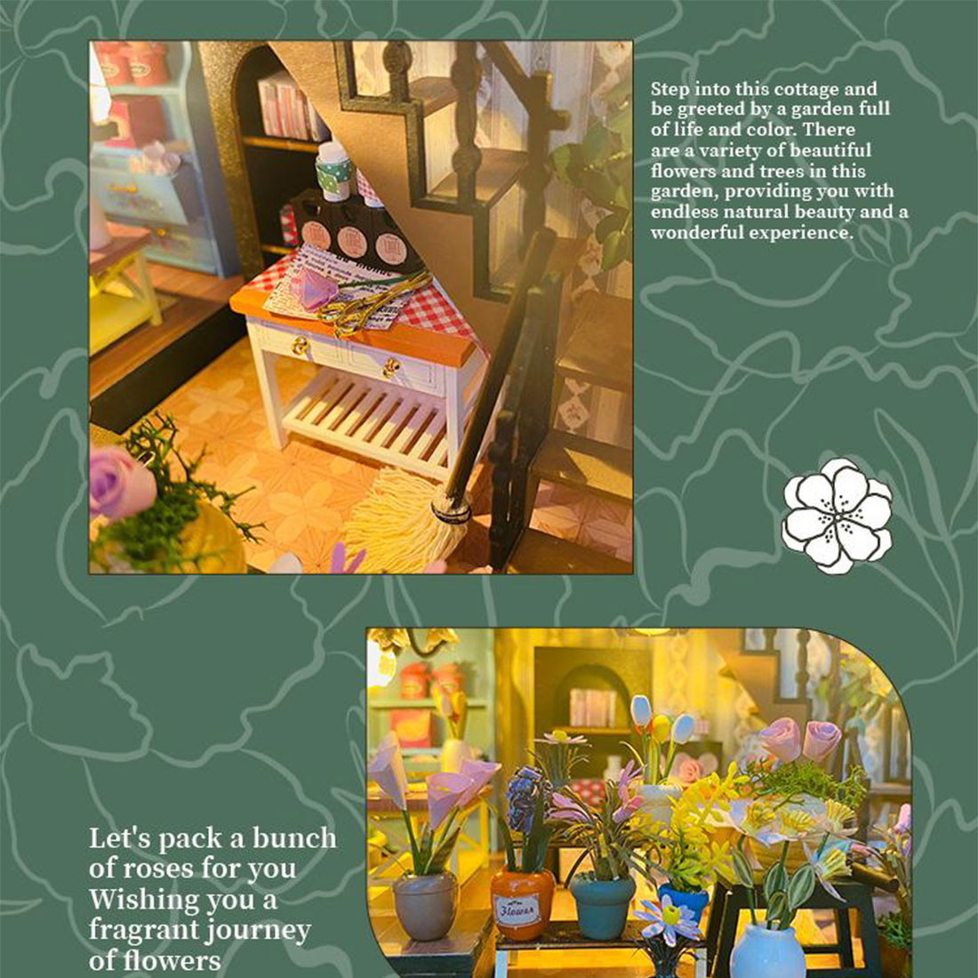 1:24 Double-Decker Darcy Flower House Miniature Architectural Model Kit