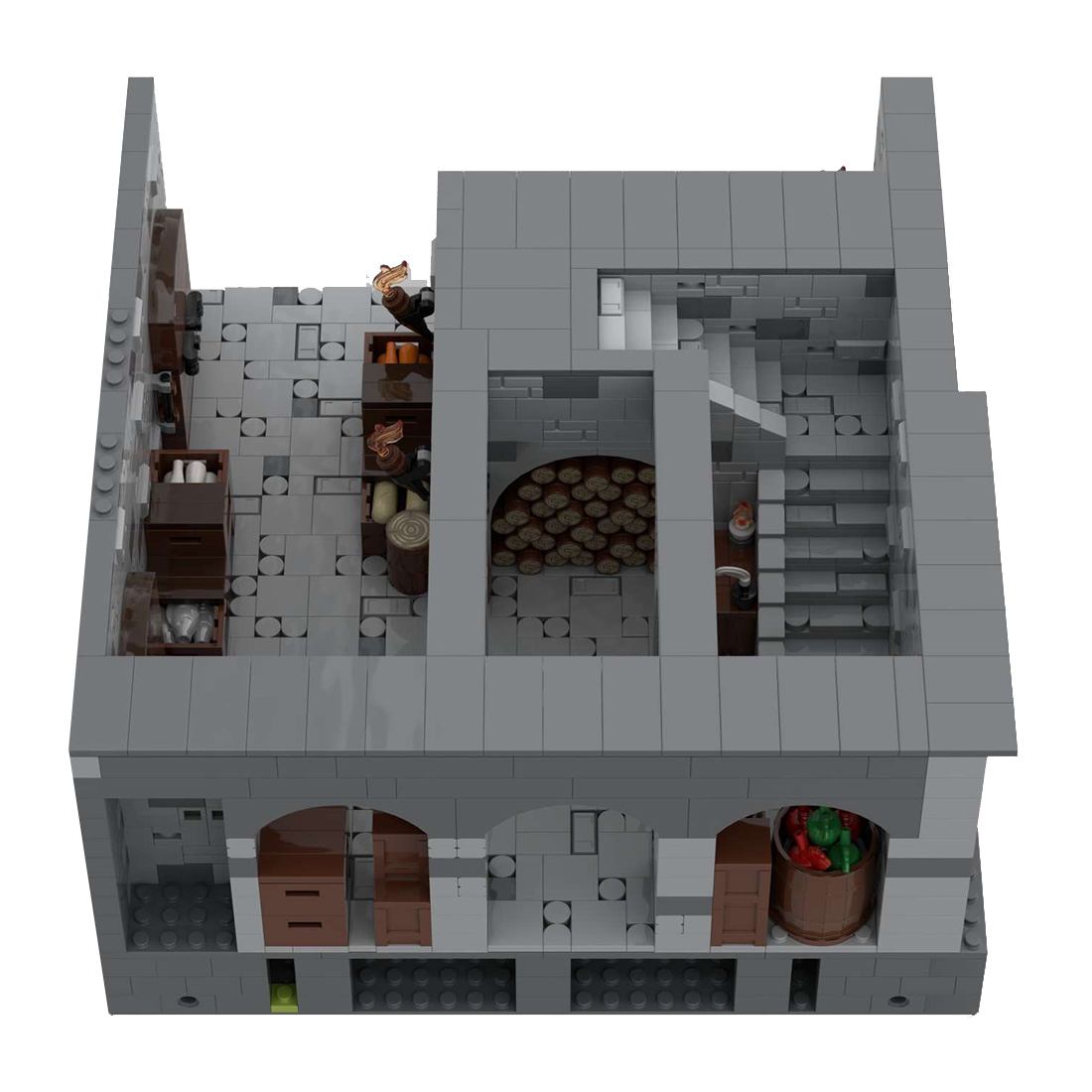 MOC-130513 F3 - Storage Room Building Blocks Set for MOC-131299 Complete Medieval Castle Model (1962PCS)