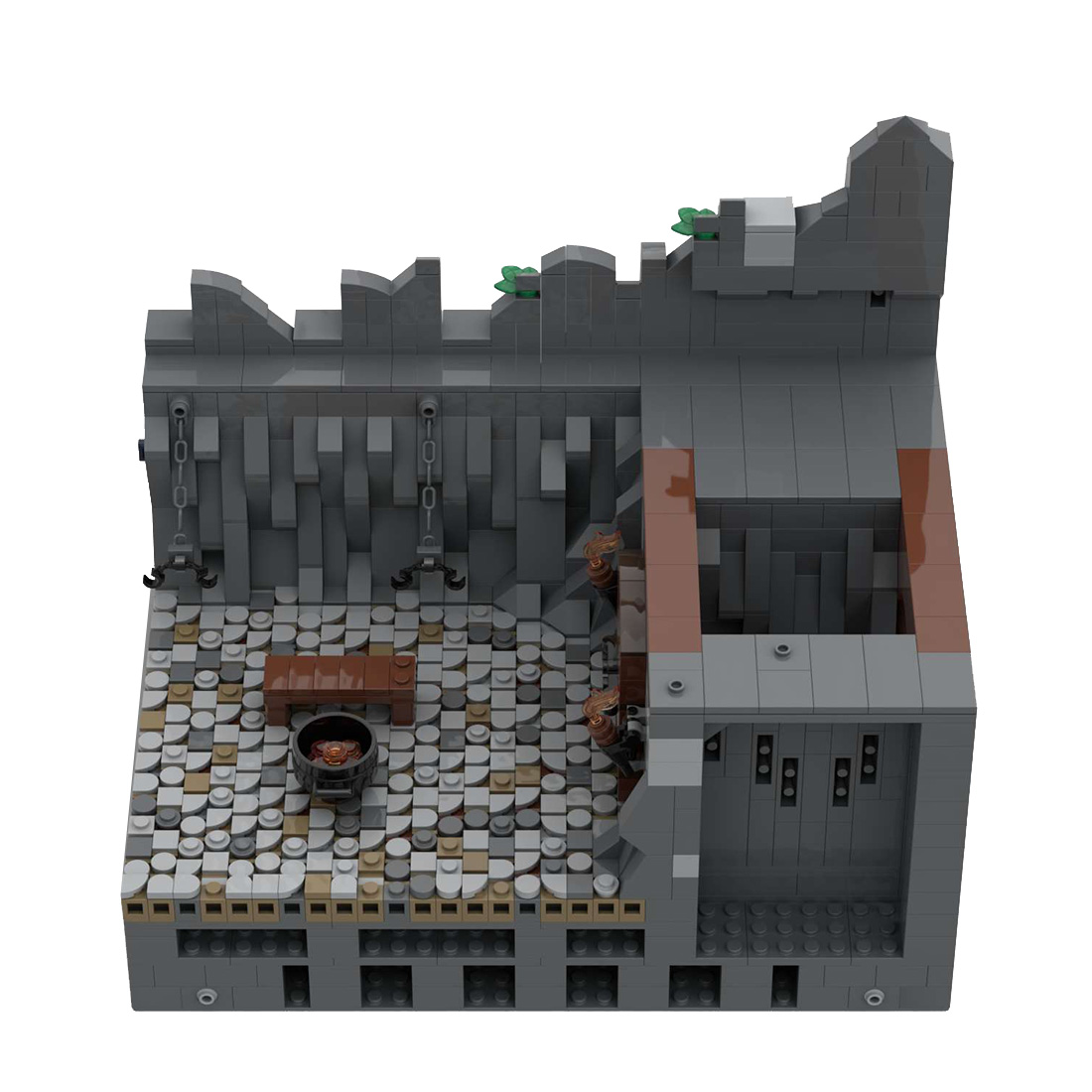 MOC-130522 E1 - Shore and Torture Chamber Building Blocks Set for MOC-131299 Complete Medieval Castle Model (2008PCS)