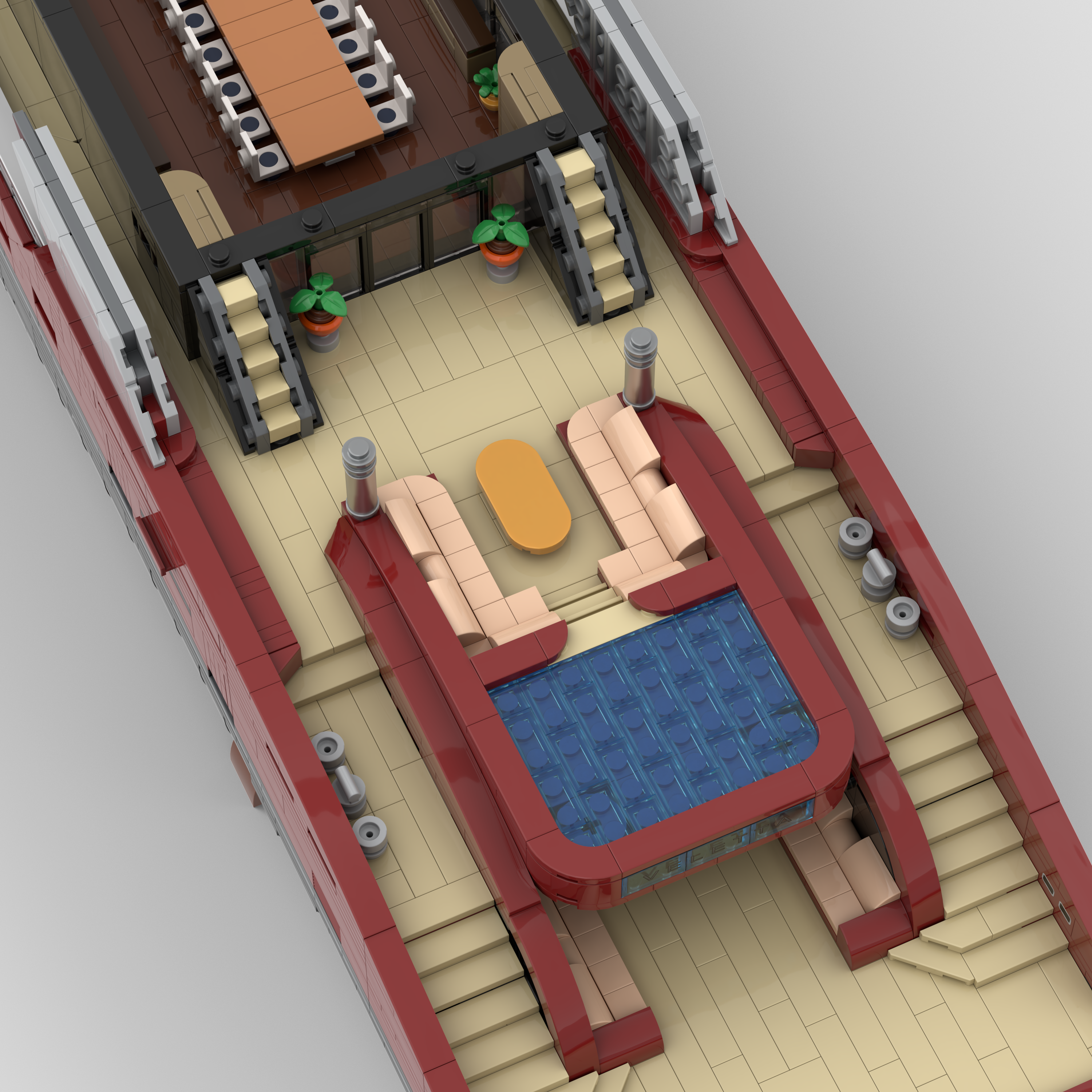 Large Luxury Mega Yacht Building Blocks Set - Modular Boat Building