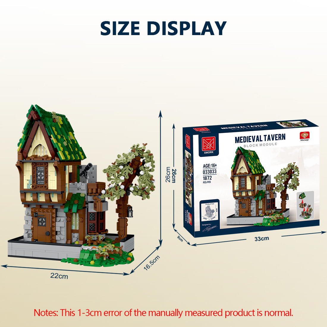 Mocsage Medieval Modular Stree MEDIEVAL TAVERN with Lights Building Blocks Set (1872PCS)