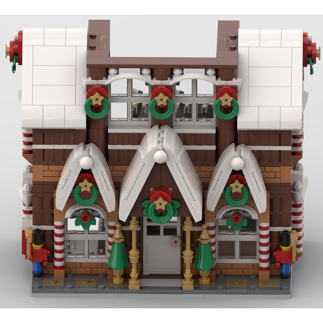 Christmas Snow Gingerbread House Model Building Blocks MOC Set Toys (2039PCS)