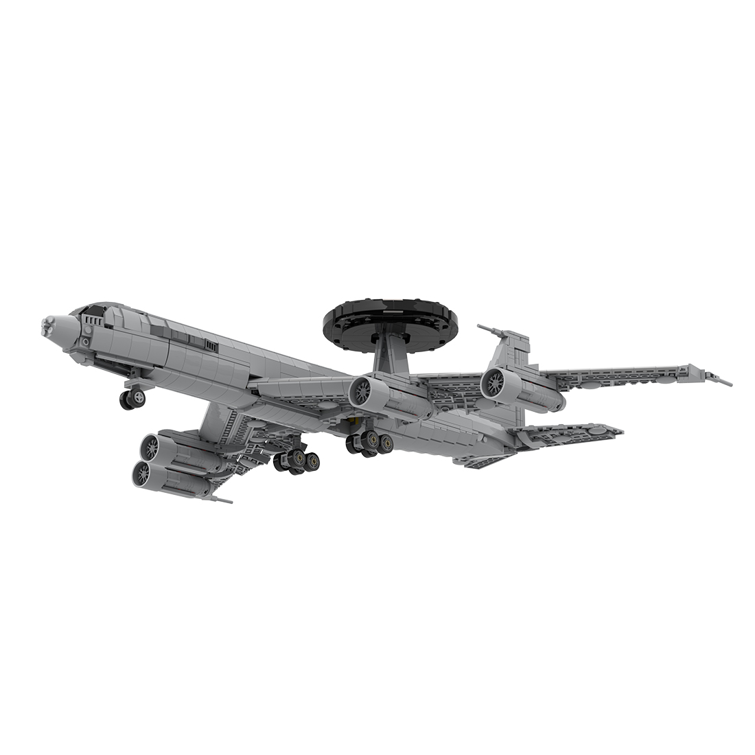 MOC-128557 1/80 E-3 Sentry Large Jet Military Early-warning Aircraft Model Building Blocks Toys Set (1700PCS)