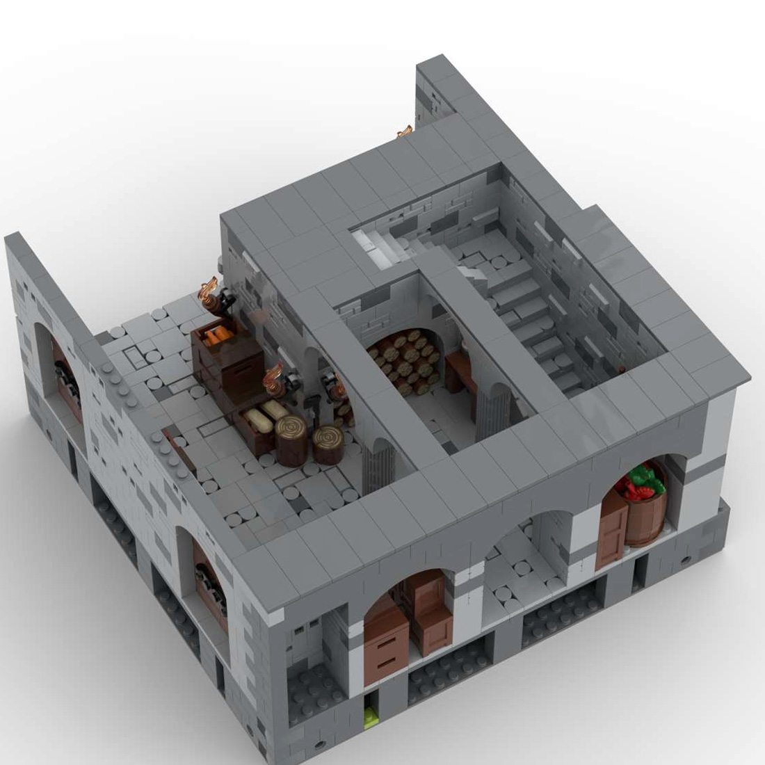 MOC-130513 F3 - Storage Room Building Blocks Set for MOC-131299 Complete Medieval Castle Model (1962PCS)