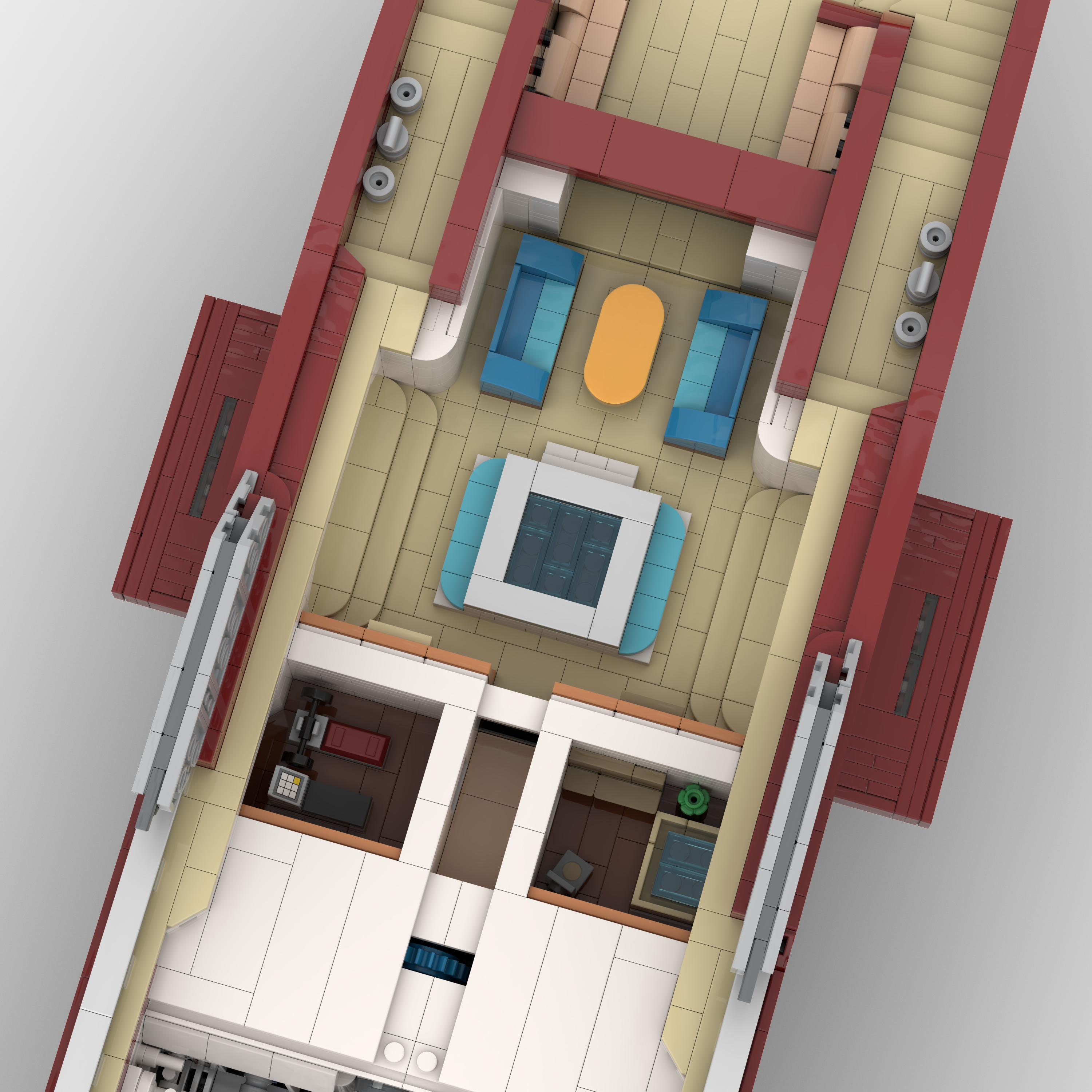 Large Luxury Mega Yacht Building Blocks Set - Modular Boat Building