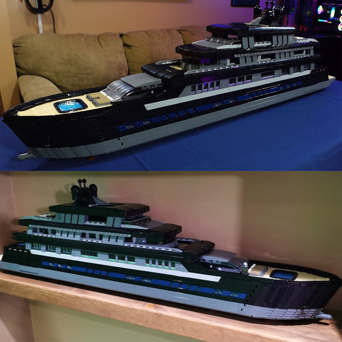 Grand 16,185-Piece Luxury Superyacht Building Blocks Set (MOC-157340) - Modular Design with Ultra-Detailed 4-Deck Interior