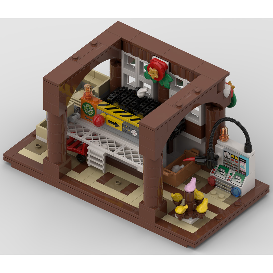 Christmas Snow Gingerbread House Model Building Blocks MOC Set Toys (2039PCS)