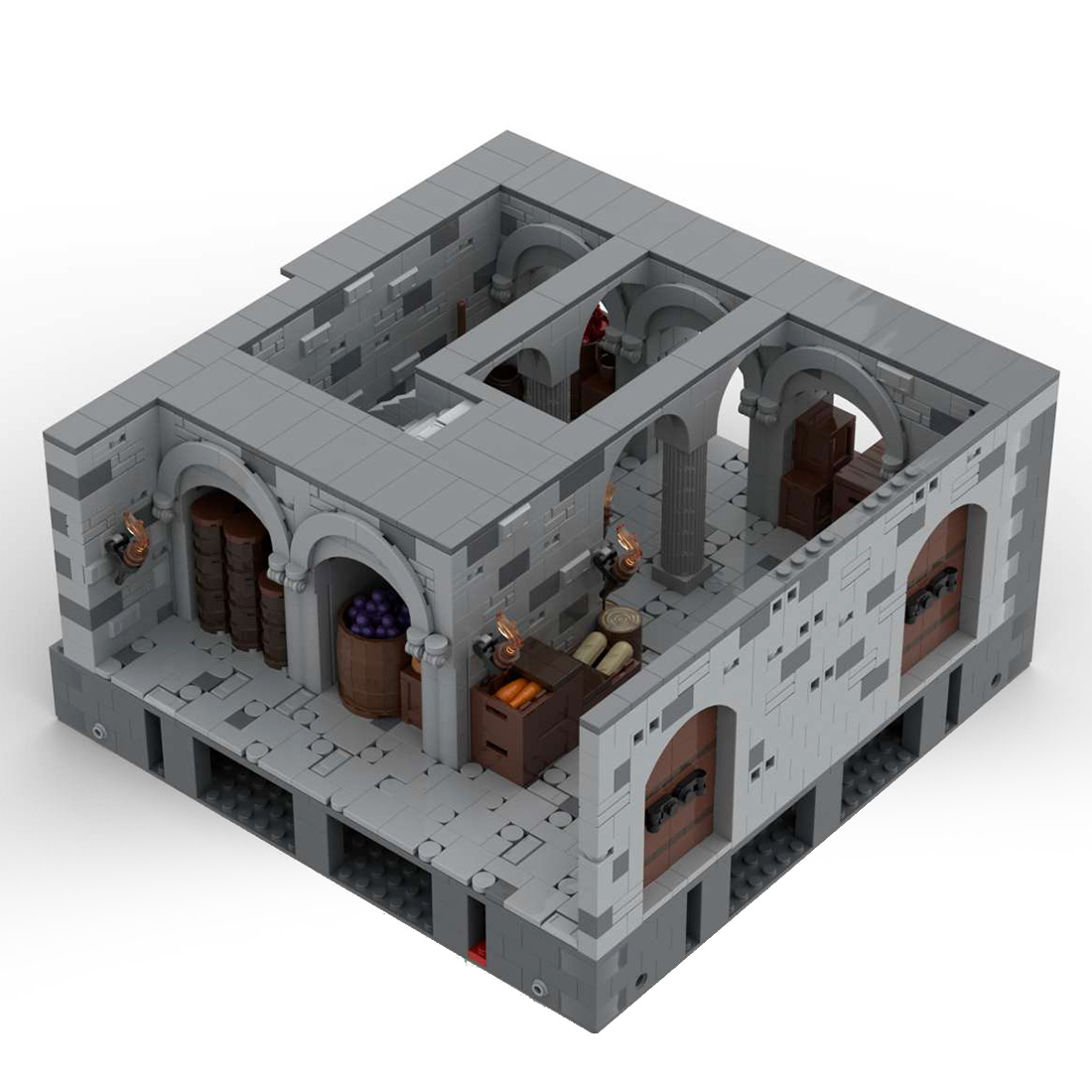 MOC-130513 F3 - Storage Room Building Blocks Set for MOC-131299 Complete Medieval Castle Model (1962PCS)