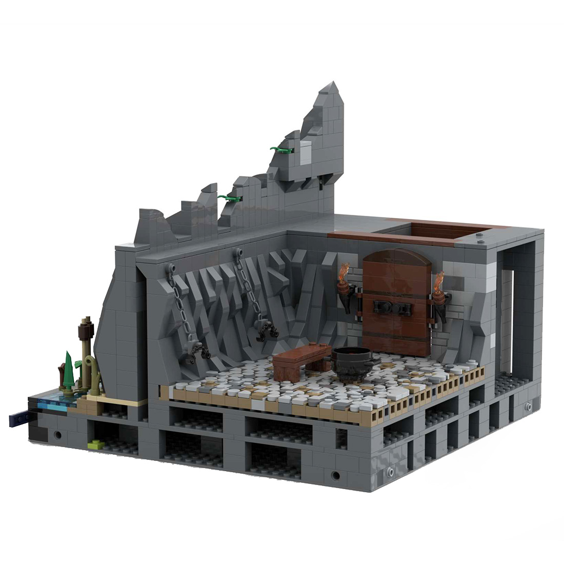 MOC-130522 E1 - Shore and Torture Chamber Building Blocks Set for MOC-131299 Complete Medieval Castle Model (2008PCS)