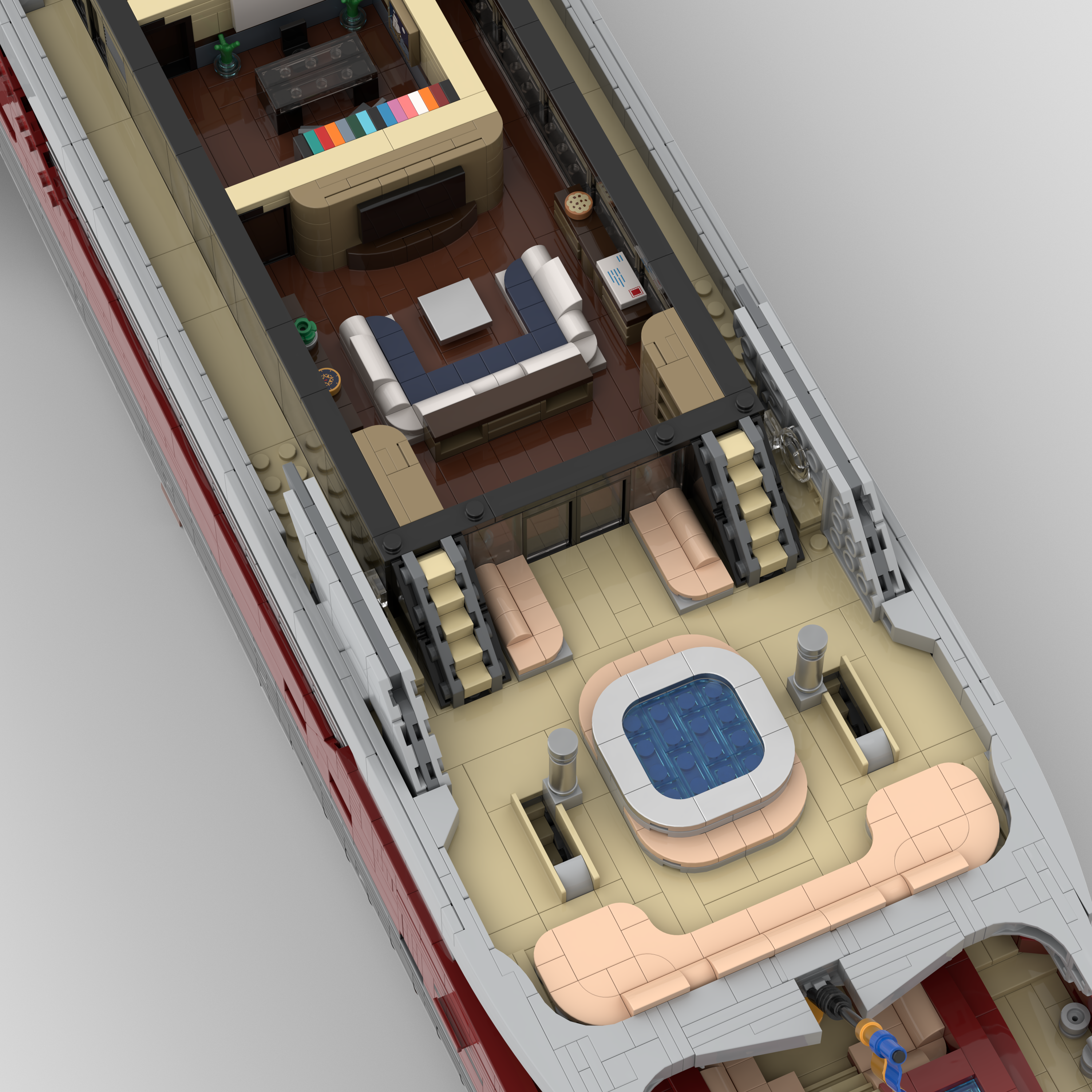 Large Luxury Mega Yacht Building Blocks Set - Modular Boat Building