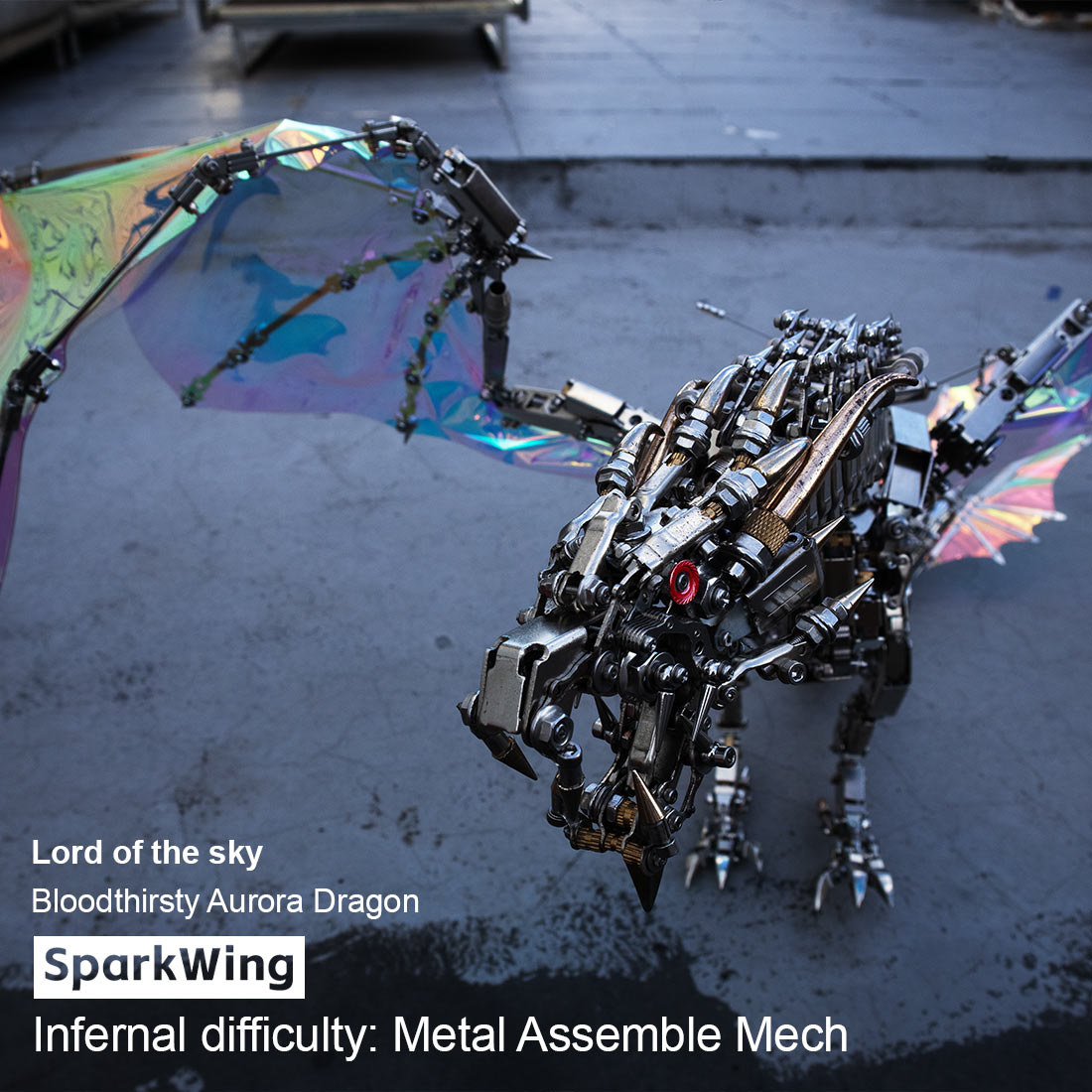 3D Metal Bloodthirsty Aurora Dragon Assembly Model Kit (3000+PCS)