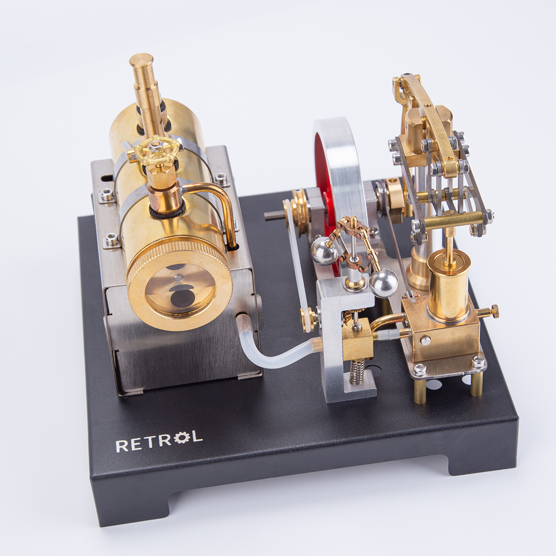 RETROL SE-01 Full Metal Stationary Beam Steam Engine Model and Horizontal Boiler Kit (84PCS)