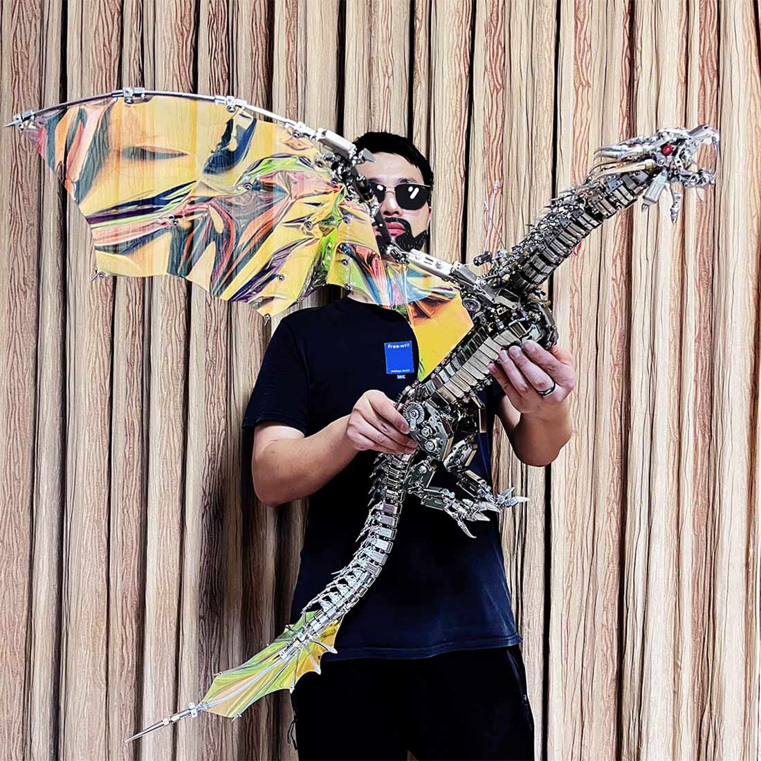 3D Metal Bloodthirsty Aurora Dragon Assembly Model Kit (3000+PCS)