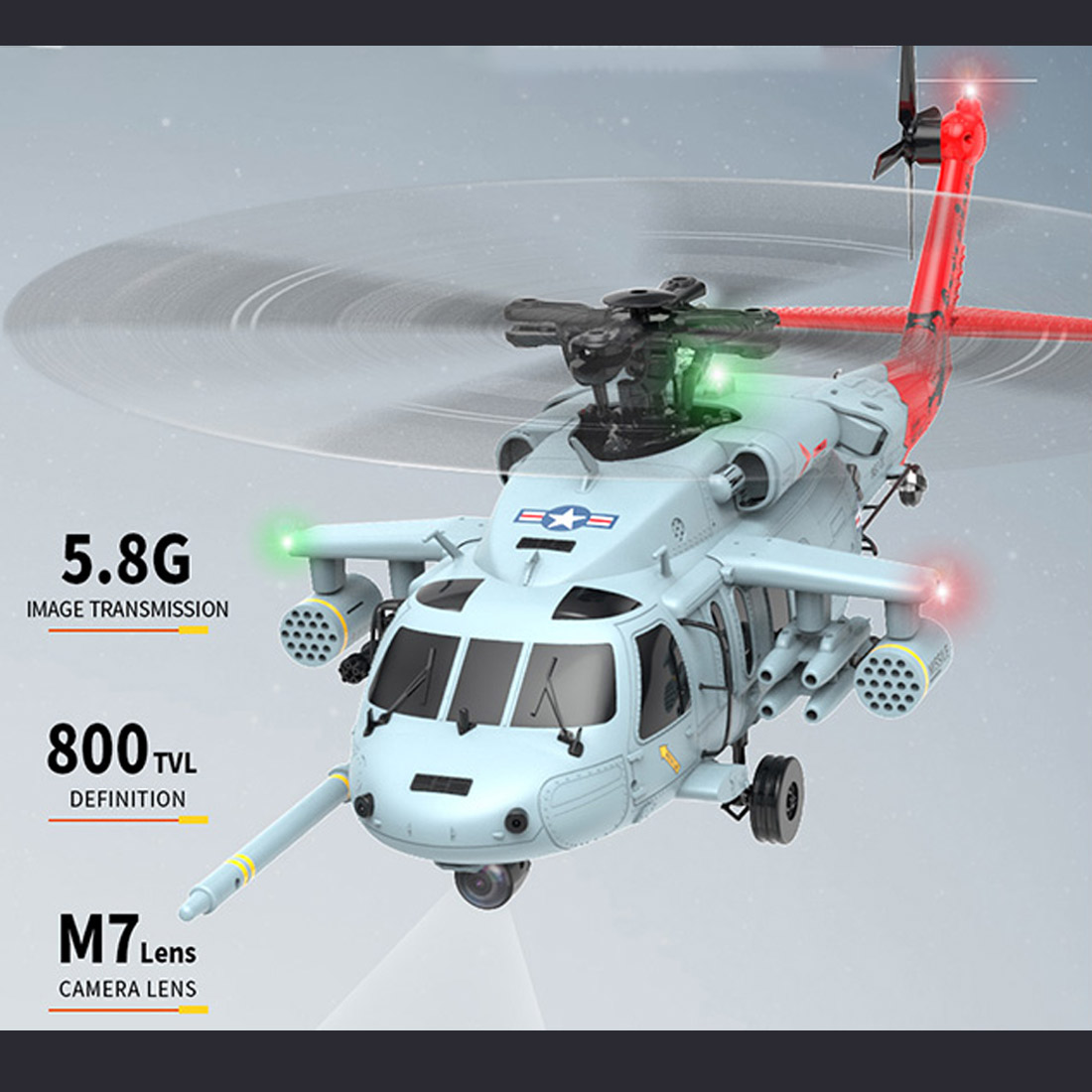 YU XIANG F09-H SH60 Seahawk 8CH RC Helicopter 1/47 Scale 2.4G Dual Brushless DD 6G/3D Stunt Copter Model (Include FC&GPS/RTF Version)