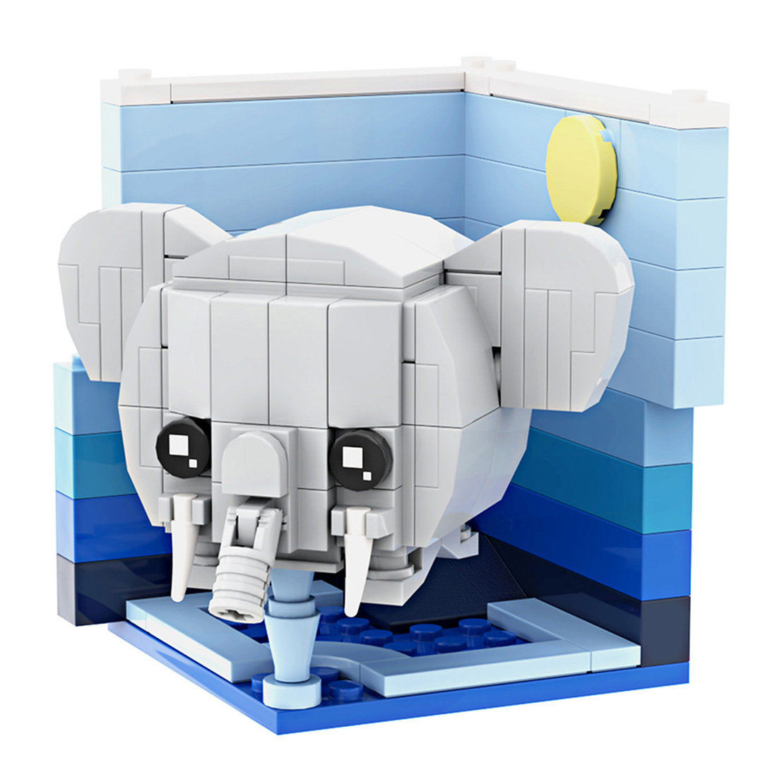 Elephant Wildlife Series Puzzle DIY Mini Brick Assembly Magic Cube