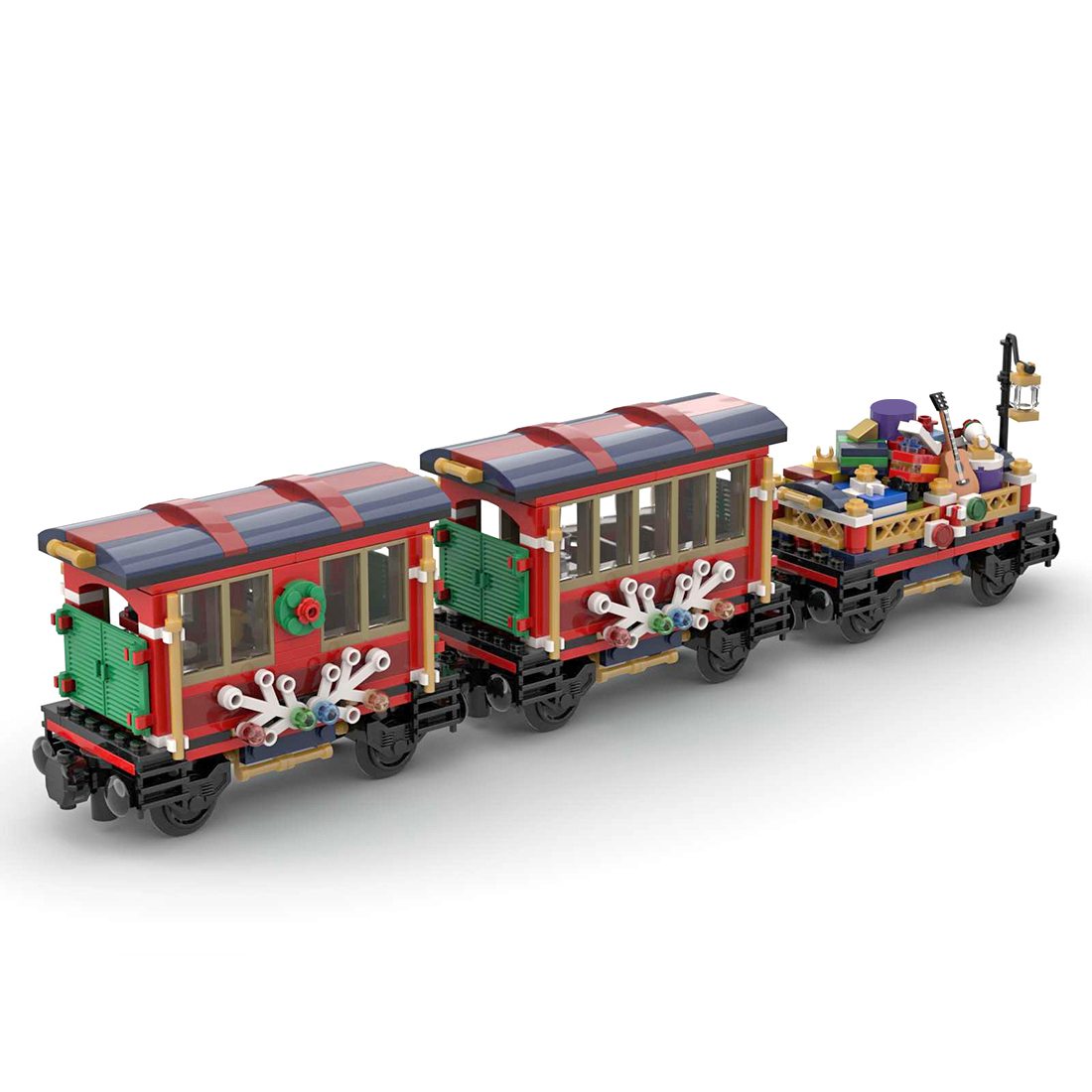 575Pcs 10254 Additional Carriages MOC-79236 Building Blocks MOC Model Kits Compatible with 10254 Train / 60197 / 10259 (Licensed and Designed by Little_Thomas)