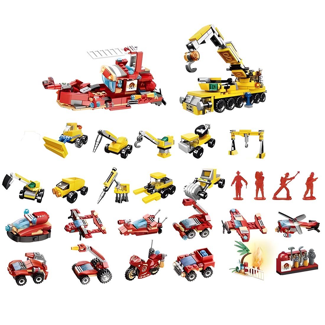 Christmas Countdown Tear-off Calendar Mystery Box Building Blocks Set (Heavy Equipment Vehicle Series)