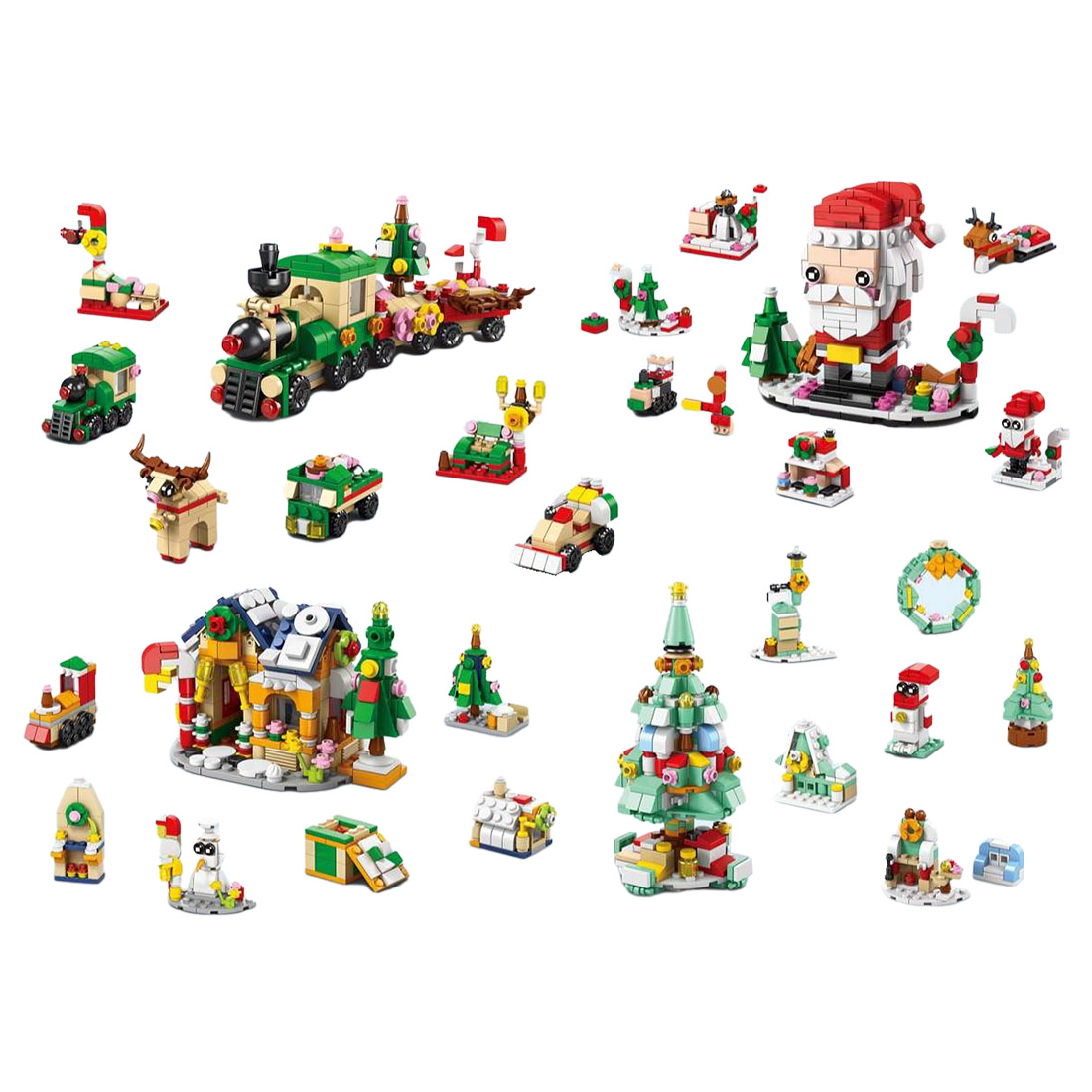 Christmas Countdown Calendar Mystery Box Christmas Tree Building Blocks  