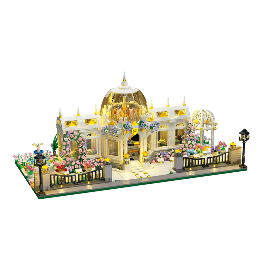 Classical Garden Square Model Assembly Toy Building Blocks Set (2397PCS/with Light)