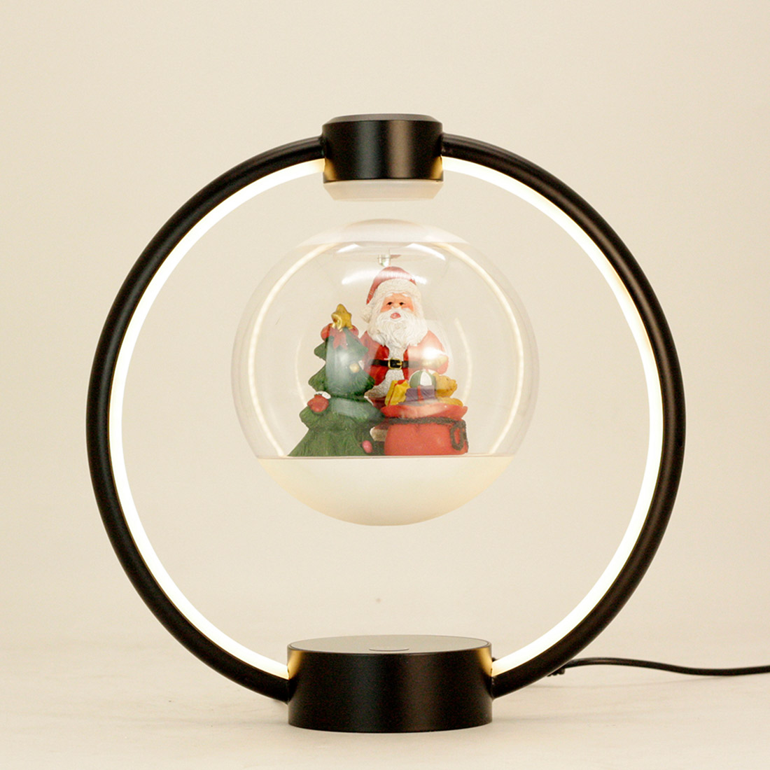Magnetic Levitation Santa Claus Desk Lamp 360°Rotating with LED Light Creative Desk Lamp Unique Christmas Birthday Gift