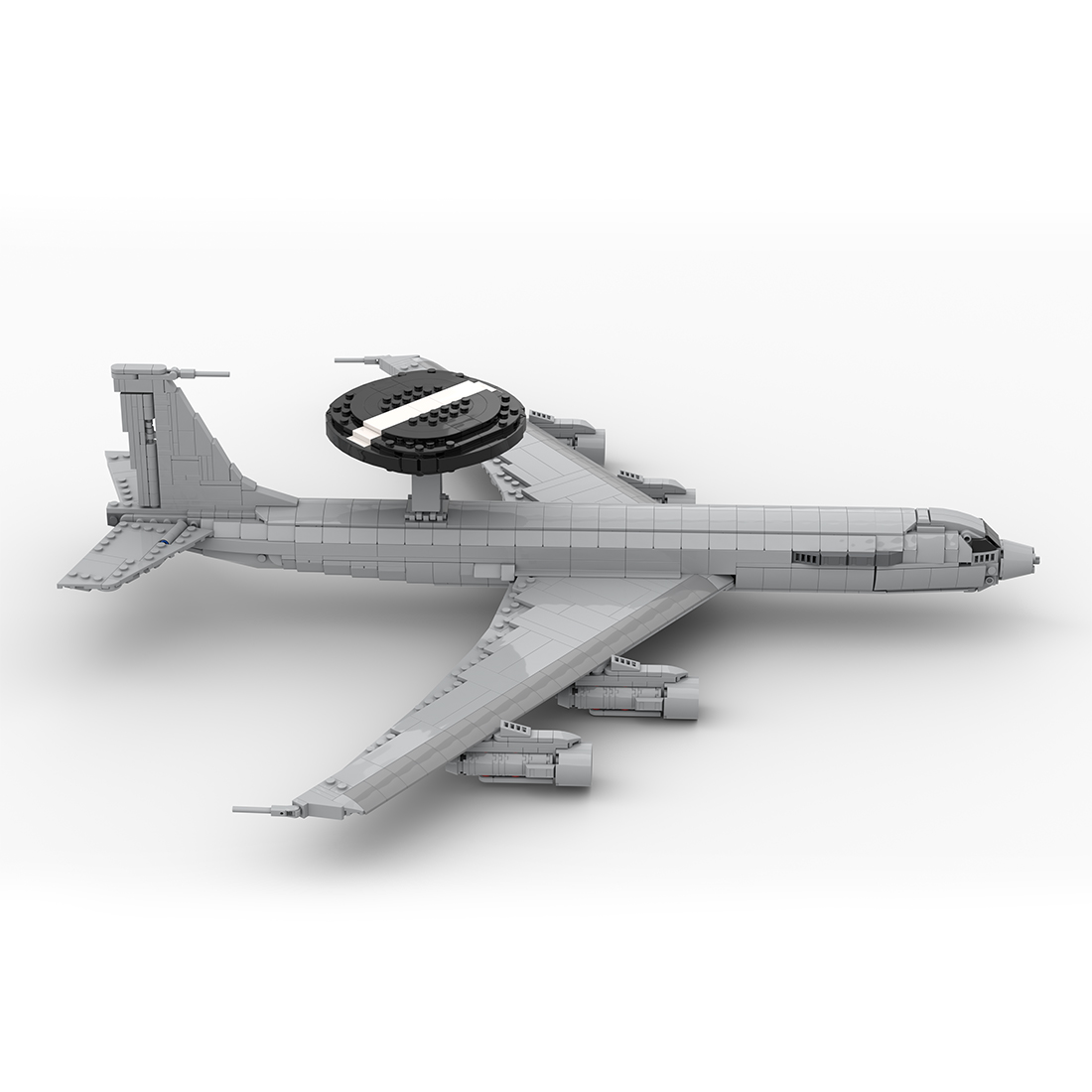 MOC-128557 1/80 E-3 Sentry Large Jet Military Early-warning Aircraft Model Building Blocks Toys Set (1700PCS)